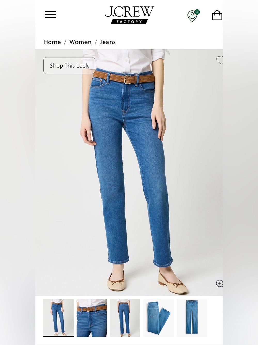 J. Crew Factory Women's High-Rise Straight Leg Stovepipe Jeans - Blue